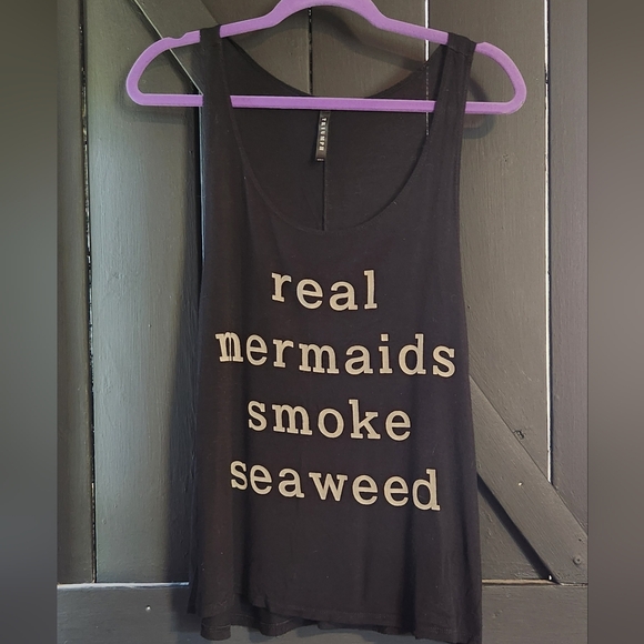Real Mermaids Smoke Seaweed 🧜♀️ Loose, Super Soft Tank Top, EUC - Picture 2 of 4